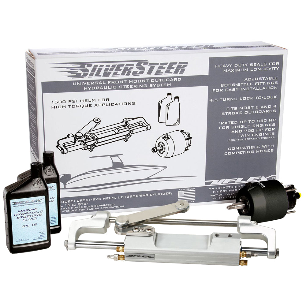 Uflex SilverSteer Front Mount Outboard Hydraulic Steering System w/ UC130-SVS-1 Cylinder [SILVERSTEERXP1] - BuoyMart.com  Steering Systems Uflex USA