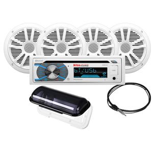 Boss Audio MCK508WB.64S Marine Stereo  2 Pairs of 6.5" Speaker Kit - White [MCK508WB.64S] - BuoyMart.com  Stereos Boss Audio