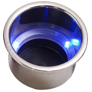 Sea-Dog LED Flush Mount Combo Drink Holder w/Drain Fitting - Blue LED [588074-1] - BuoyMart.com  Deck / Galley Sea-Dog