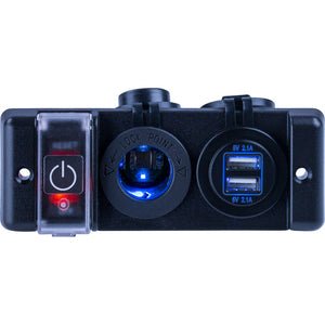 Sea-Dog Double USB  Power Socket Panel w/Breaker Switch [426506-1] - BuoyMart.com  Accessories Sea-Dog