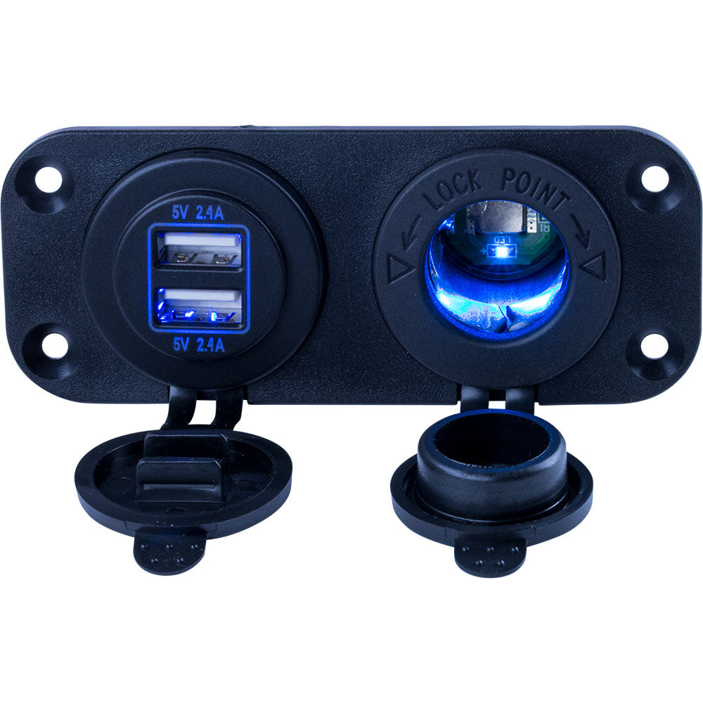 Sea-Dog Double USB  Power Socket Panel [426505-1] - BuoyMart.com  Accessories Sea-Dog