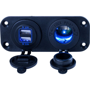 Sea-Dog Double USB  Power Socket Panel [426505-1] - BuoyMart.com  Accessories Sea-Dog
