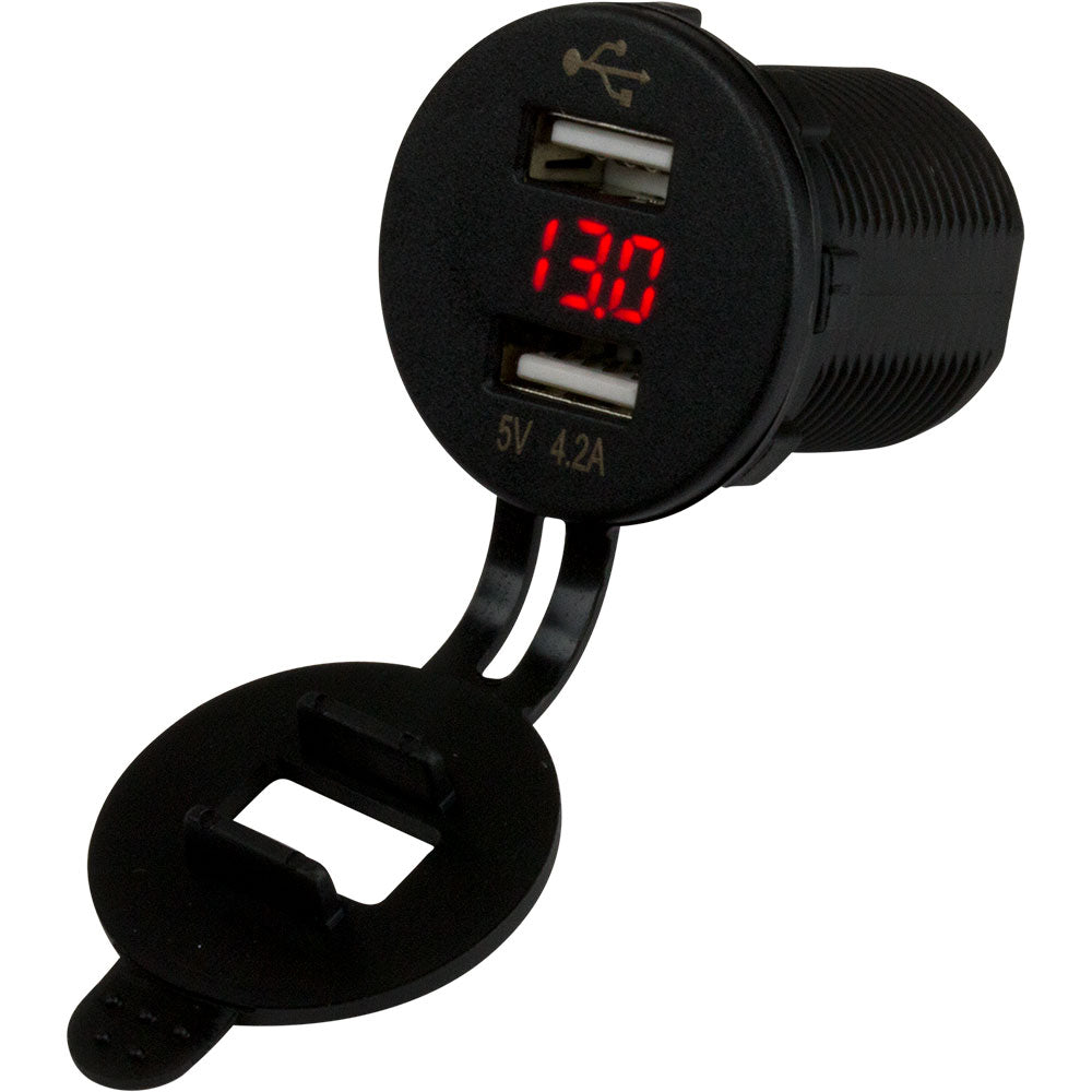 Sea-Dog Dual USB Socket/Voltmeter w/Hidden Display [426517-1] - BuoyMart.com  Accessories Sea-Dog