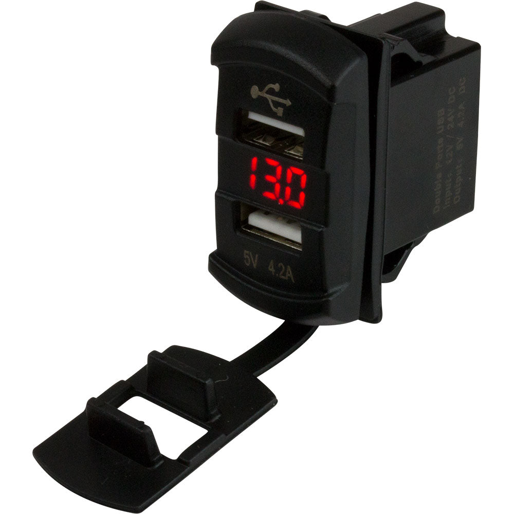 Sea-Dog Dual USB Rocker Switch Style Voltmeter w/Hidden Display [426527-1] - BuoyMart.com  Accessories Sea-Dog