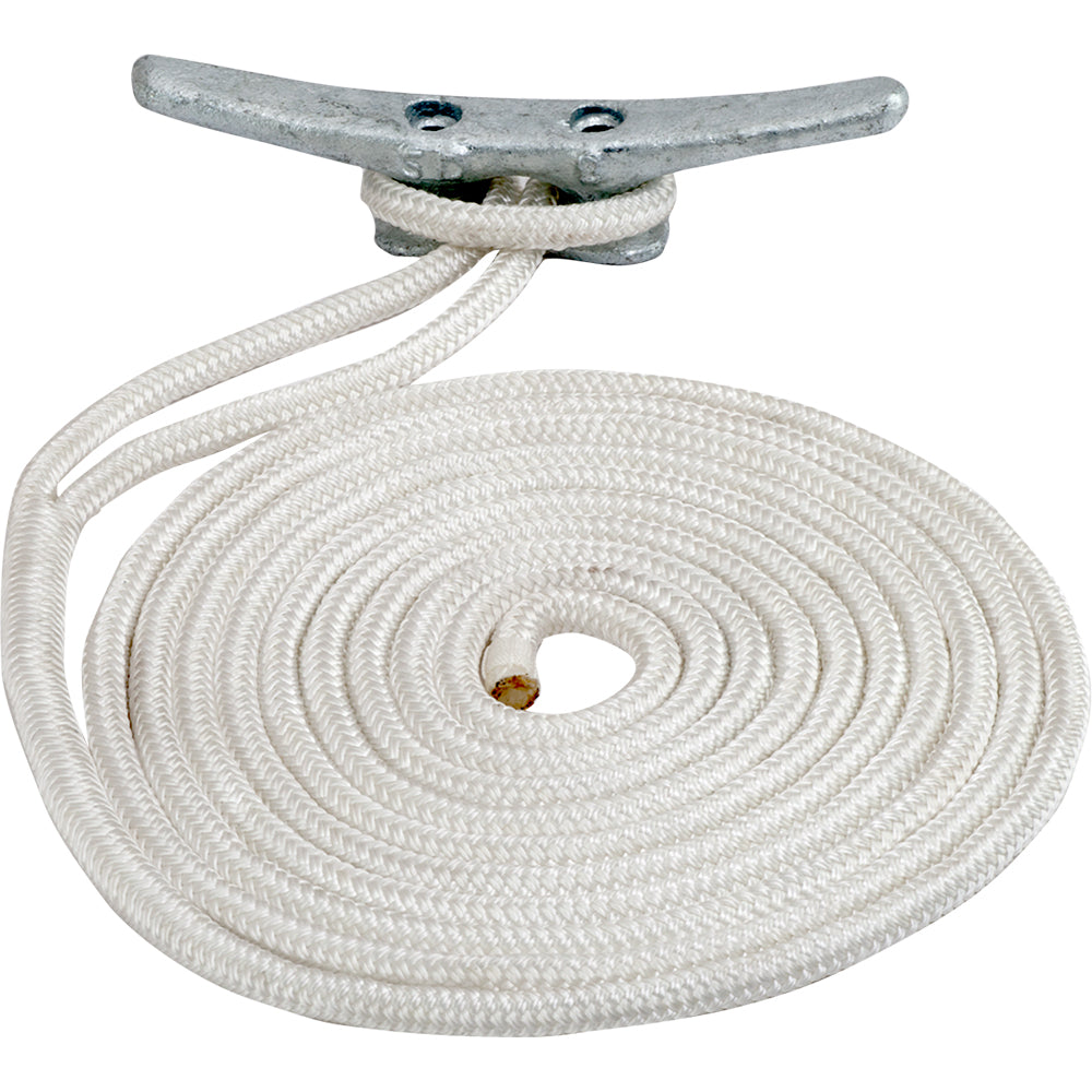 Sea-Dog Double Braided Nylon Dock Line - 5/8" x 25 - White [302116025WH-1] - BuoyMart.com  Dock Line Sea-Dog