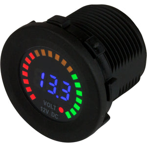 Sea-Dog Round Voltage Meter DC - 5V-15V w/Rainbow Dial [421617-1] - BuoyMart.com  Meters & Monitoring Sea-Dog