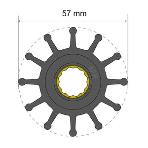 Albin Group Premium Impeller Kit 57 x 16 x 48.2mm - 12 Blade - Spline Insert [06-01-014] - BuoyMart.com  Impellers Albin Group