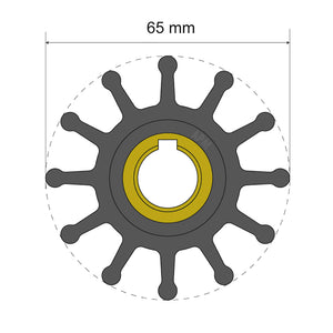 Albin Group Premium Impeller Kit 65 x 15.8 x 41.5mm - 12 Blade - Key Insert [06-01-018] - BuoyMart.com  Impellers Albin Group