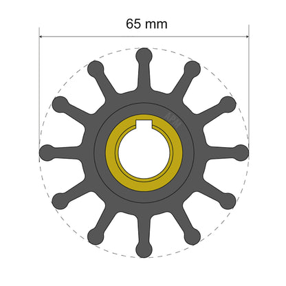 Albin Group Premium Impeller Kit 65 x 15.8 x 41.5mm - 12 Blade - Key Insert [06-01-018] - BuoyMart.com  Impellers Albin Group