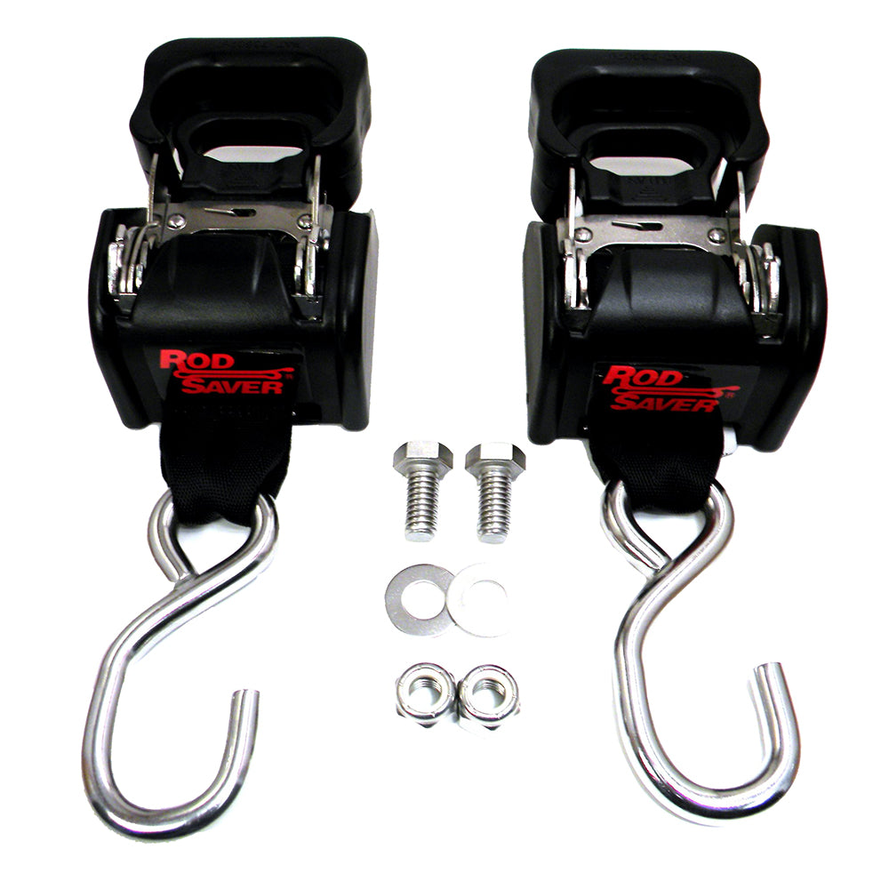 Rod Saver Stainless Steel Retractable Transom Tie-Down - 40" - Pair [SSRT40] - BuoyMart.com  Tie-Downs Rod Saver