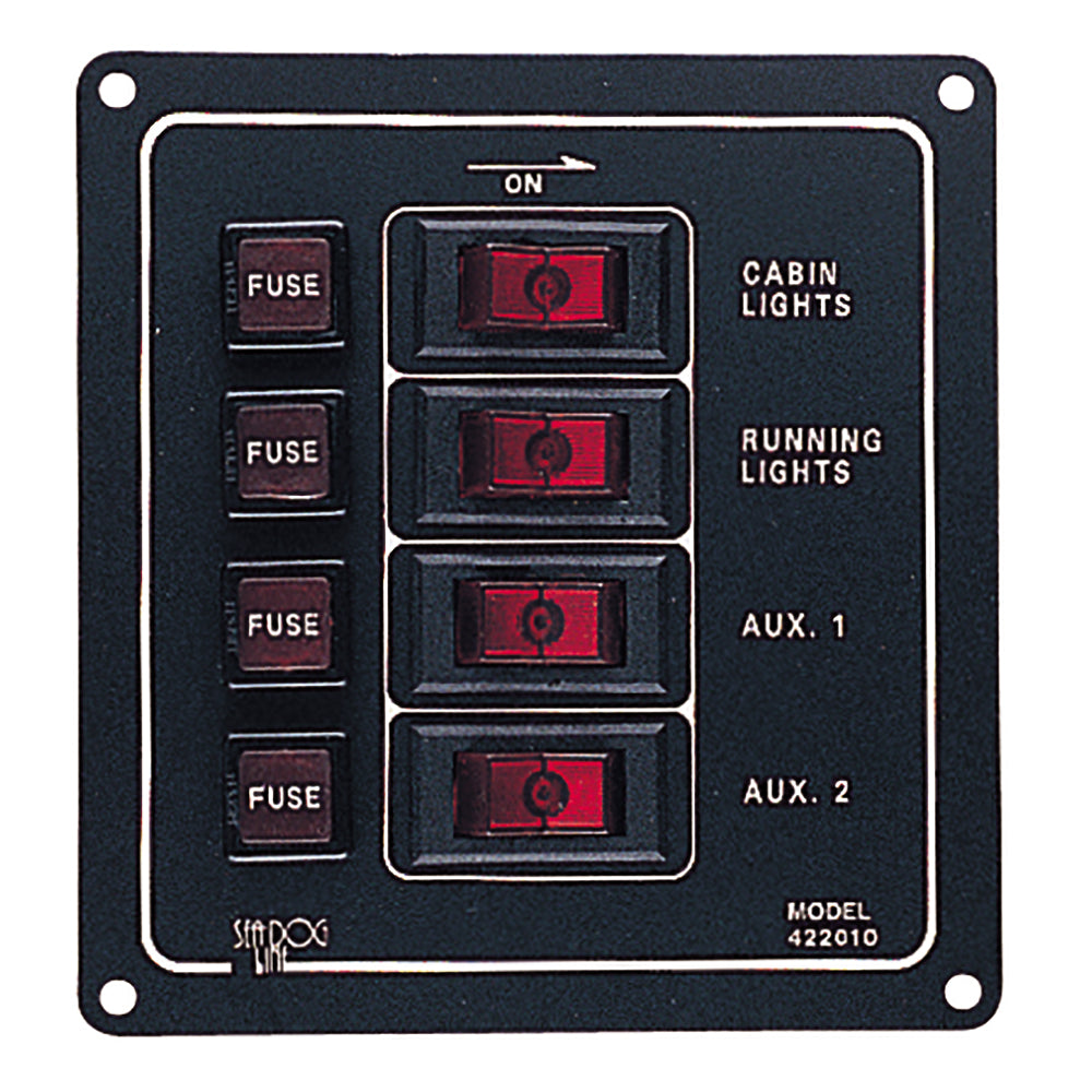 Sea-Dog Aluminum Switch Panel - Vertical - 4 Switch [422010-1] - BuoyMart.com  Electrical Panels Sea-Dog