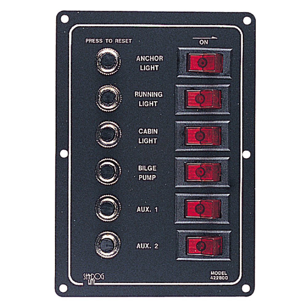 Sea-Dog Aluminum Circuit Breaker Panel - 6 Circuit [422800-1] - BuoyMart.com  Electrical Panels Sea-Dog