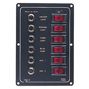 Sea-Dog Aluminum Circuit Breaker Panel - 6 Circuit [422800-1] - BuoyMart.com  Electrical Panels Sea-Dog