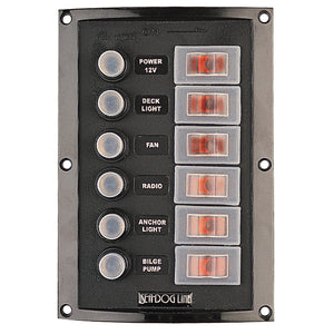 Sea-Dog Splash Guard Circuit Breaker Panel - 6 Circuit [424806-1] - BuoyMart.com  Electrical Panels Sea-Dog