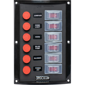 Sea-Dog Splash Guard Switch Panel Vertical - 6 Switch [424116-1] - BuoyMart.com  Solar Panels Sea-Dog