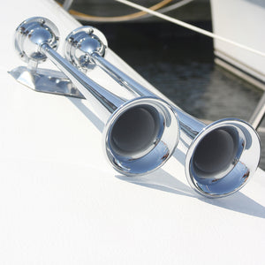 Marinco 12V Chrome Plated Dual Trumpet Air Horn [10106] - BuoyMart.com  Horns Marinco