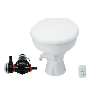 Johnson Pump AquaT Toilet Silent Electric Comfort - 12V w/Pump [80-47232-01] - BuoyMart.com  Marine Sanitation Johnson Pump