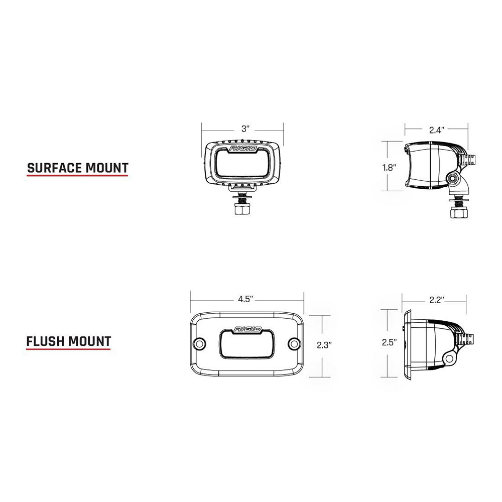 RIGID Industries SR-M Series Pro Diffused Flush Mount - Black [922513] - BuoyMart.com  Flood/Spreader Lights RIGID Industries
