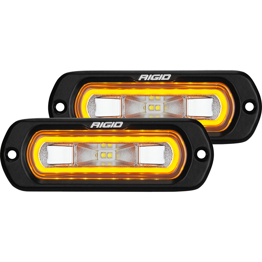 RIGID Industries SR-L Series Flush Mount Spreader Light - Black Housing - Amber Halo [53223] - BuoyMart.com  Flood/Spreader Lights RIGID Industries