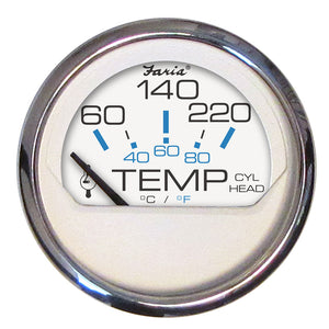Faria Chesapeake White SS 2" Cylinder Head Temperature Gauge (60-220F) [13806] - BuoyMart.com  Gauges Faria Beede Instruments