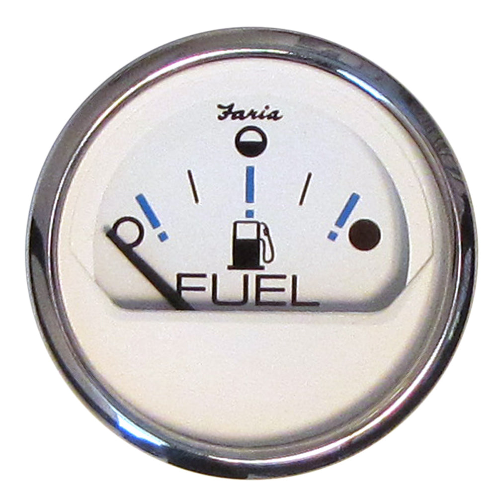 Faria Chesapeake White SS 2" Fuel Level Gauge - Metric (E-1/2-F) [13818] - BuoyMart.com  Gauges Faria Beede Instruments