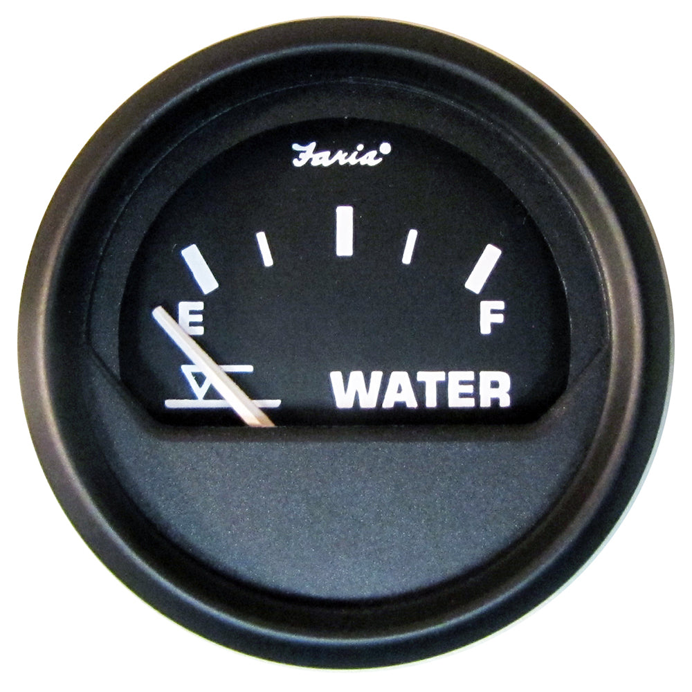 Faria Euro Black 2" Tank Level Gauge - Potable Water [12830] Faria Beede Instruments