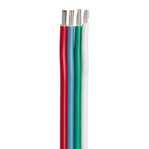 Ancor Flat Ribbon Bonded RGB Cable 18/4 AWG - Red, Light Blue, Green  White - 100 [160010] - BuoyMart.com  Wire Ancor