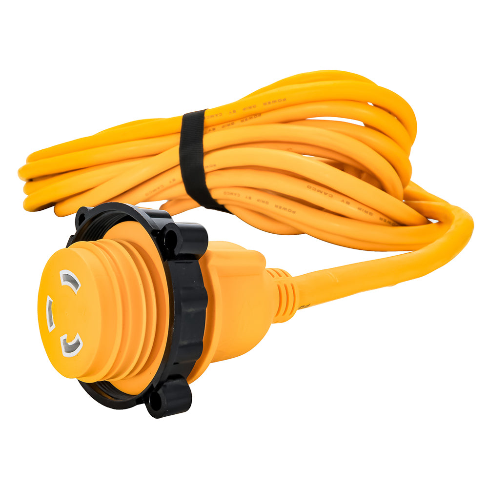 Camco 30 Amp Power Grip Marine Extension Cord - 50 M-Locking/F-Locking Adapter [55613] - BuoyMart.com  Shore Power Camco