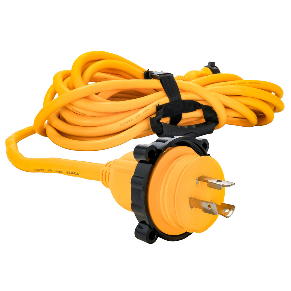 Camco 30 Amp Power Grip Marine Extension Cord - 50 M-Locking/F-Locking Adapter [55613] - BuoyMart.com  Shore Power Camco