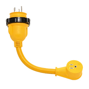 Camco 30AM/15AF Power Grip Marine 12" Dogbone - M-Locking/90F Adapter [55616] - BuoyMart.com  Shore Power Camco