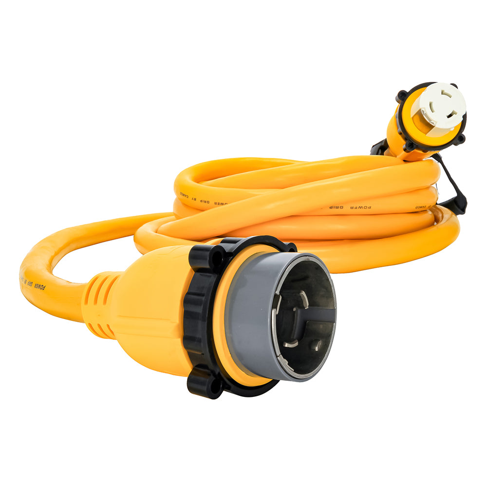 Camco 50 Amp Power Grip Marine Extension Cord - 25 M-Locking/F-Locking Adapter [55621] - BuoyMart.com  Shore Power Camco