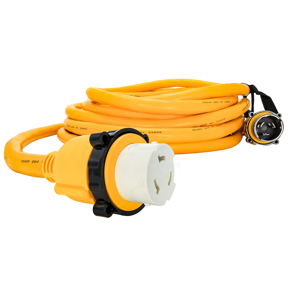 Camco 50 Amp Power Grip Marine Extension Cord - 50 M-Locking/F-Locking Adapter [55623] - BuoyMart.com  Shore Power Camco