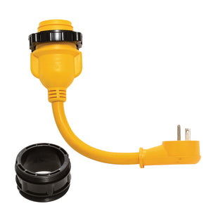 Camco PowerGrip Locking Adapter - 15A/125V Male to 30A/125V Female Locking [55635] - BuoyMart.com  Shore Power Camco