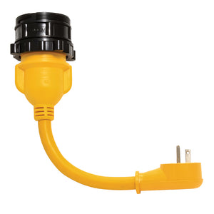 Camco PowerGrip Locking Adapter - 15A/125V Male to 30A/125V Female Locking [55635] - BuoyMart.com  Shore Power Camco