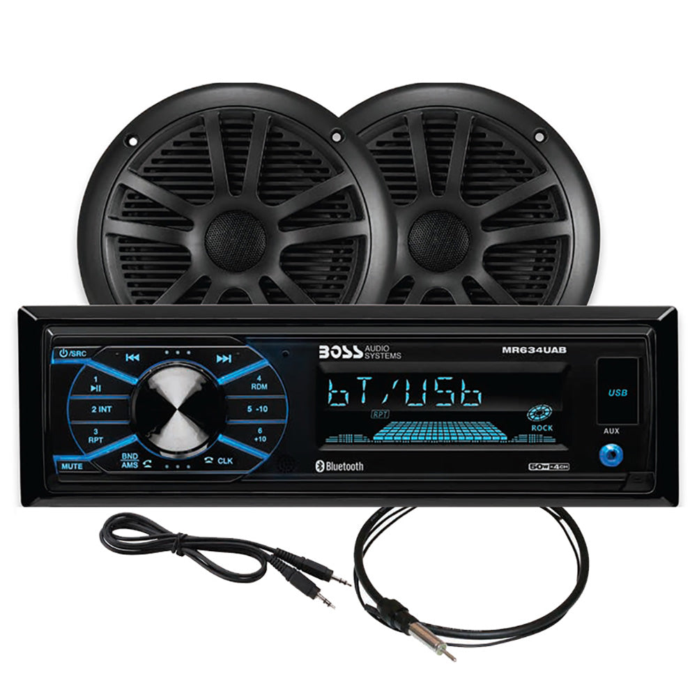 Boss Audio MCBK634B.6 Marine Stereo  6.5" Speaker Kit - Black [MCBK634B.6] - BuoyMart.com  Stereos Boss Audio