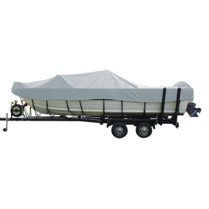Carver Performance Poly-Guard Wide Series Styled-to-Fit Boat Cover f/18.5 Aluminum V-Hull Boats w/Walk-Thru Windshield - Grey [72318P-10] - BuoyMart.com  Winter Covers Carver by Covercraft