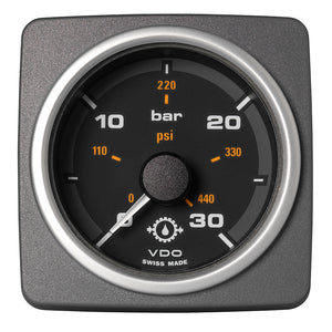 Veratron 52 MM (2-1/16") AcquaLink Transmission Oil Pressure 30 Bar/440 PSI - Black Dial  Bezel [A2C59501937] - BuoyMart.com  Gauges Veratron
