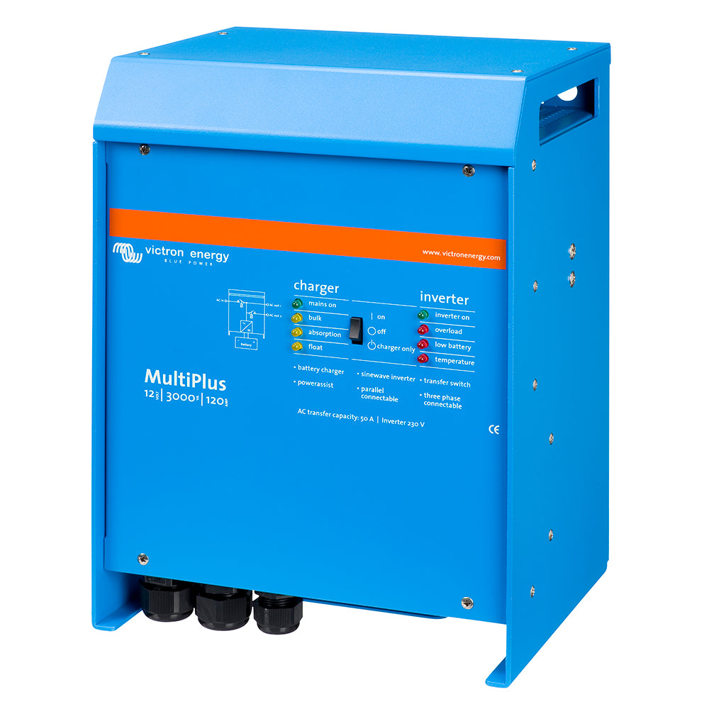 Victron MultiPlus Inverter/Charger 12VDC - 3000VA - 120VAC w/ 120AMP Charger - 50AMP Transfer Switch - UL Approved [PMP122301102] - BuoyMart.com  Charger/Inverter Combos Victron Energy