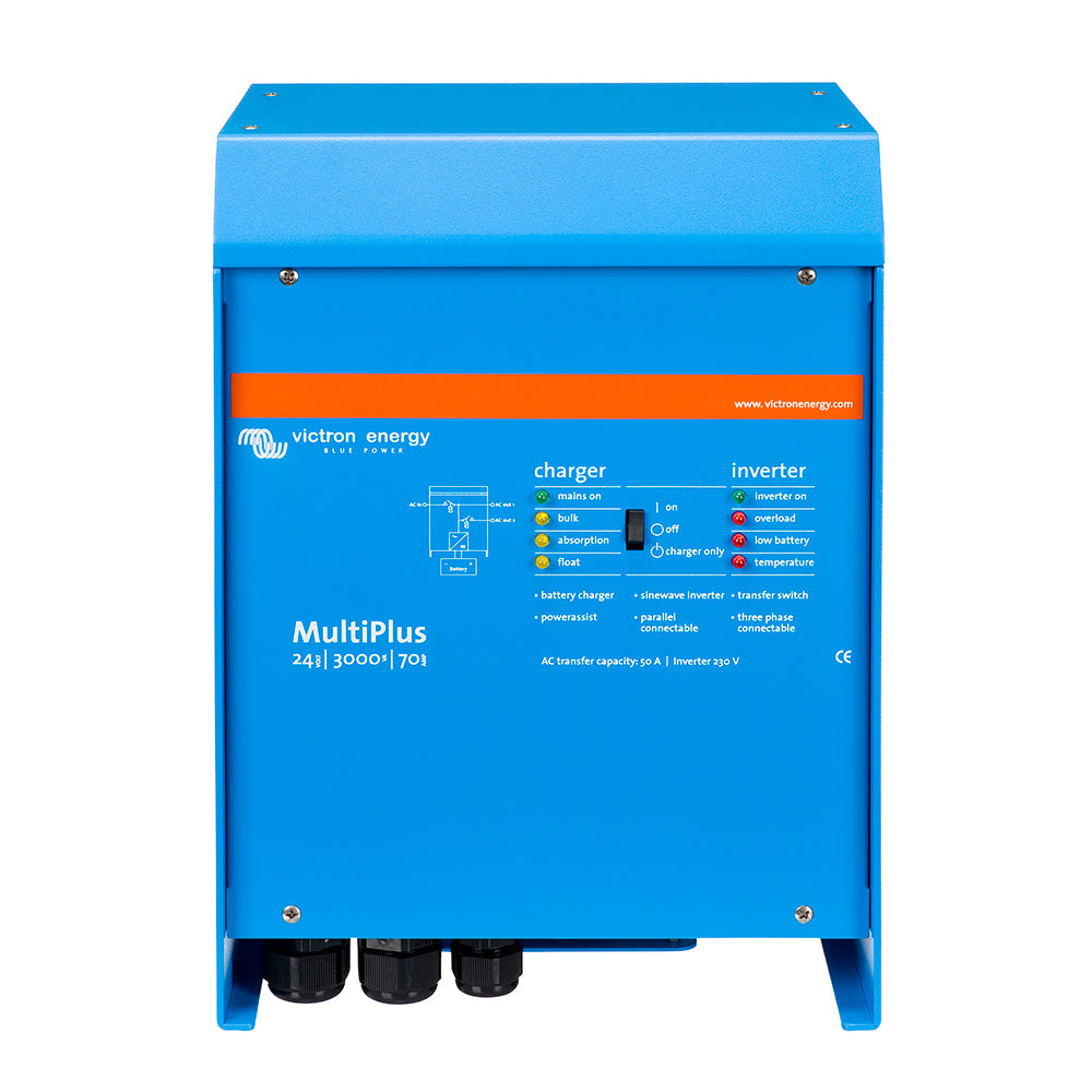 Victron MultiPlus Inverter/Charger 24VDC - 3000VA -120VAC w/ 70-AMP Battery Charger - 50AMP Transfer Switch [PMP243021102] - BuoyMart.com  Charger/Inverter Combos Victron Energy