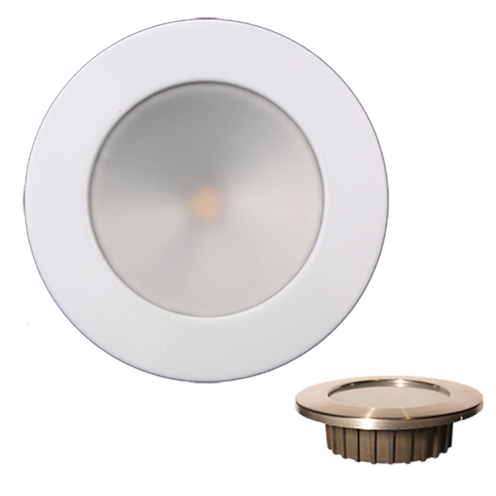 Lunasea ZERO EMI Recessed 3.5 LED Light - Warm White w/White Stainless Steel Bezel - 12VDC [LLB-46WW-0A-WH] - BuoyMart.com  Interior / Courtesy Light Lunasea Lighting