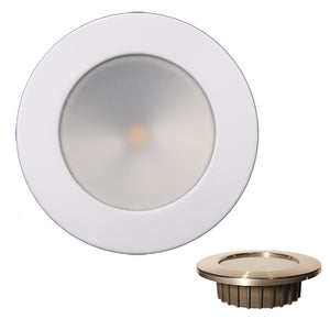 Lunasea Gen3 Warm White, RGBW Full Color 3.5 IP65 Recessed Light w/White Stainless Steel Bezel - 12VDC [LLB-46RG-3A-WH] - BuoyMart.com  Interior / Courtesy Light Lunasea Lighting