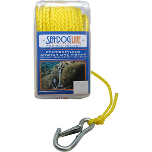 Sea-Dog Poly Pro Anchor Line w/Snap - 1/4" x 100 - Yellow [304206100YW-1] - BuoyMart.com  Rope & Chain Sea-Dog