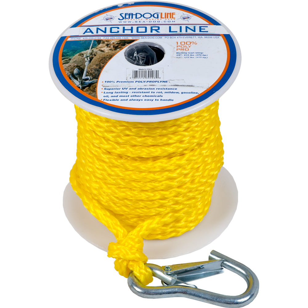 Sea-Dog Poly Pro Anchor Line w/Snap - 3/8" x 75 - Yellow [304210075YW-1] - BuoyMart.com  Rope & Chain Sea-Dog