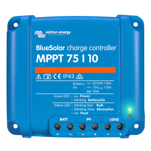 Victron BlueSolar MPPT Charge Controller - 75V - 10AMP - UL Approved [SCC010010050R] - BuoyMart.com  Battery Chargers Victron Energy