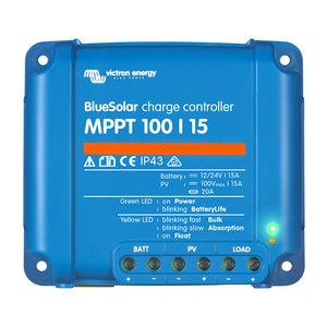 Victron BlueSolar MPPT Charge Controller - 100V - 15AMP - UL Approved [SCC010015200R] - BuoyMart.com  Battery Chargers Victron Energy