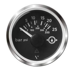 Veratron 52MM (2-1/16") ViewLine Transmission Oil Pressure 25 Bar/350 PSI - Black Dial  Chrome Triangular Bezel [A2C59514137] - BuoyMart.com  Gauges Veratron