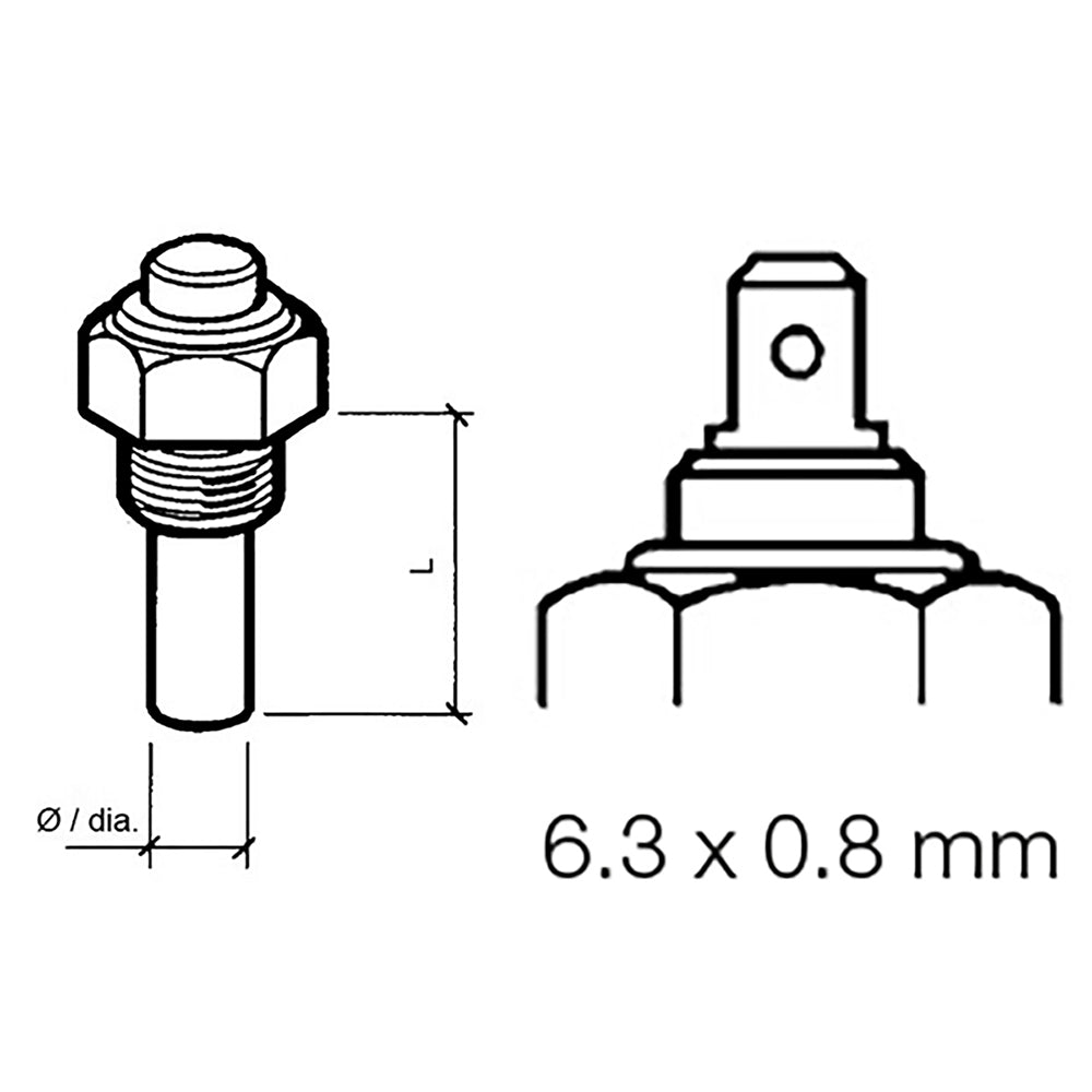 Veratron Engine Oil Temperature Sensor - Single Pole, Common Ground - 50-150C/120-300F - 6/24V - M14 x 1.5 Thread [323-801-004-002N] - BuoyMart.com  Gauge Accessories Veratron