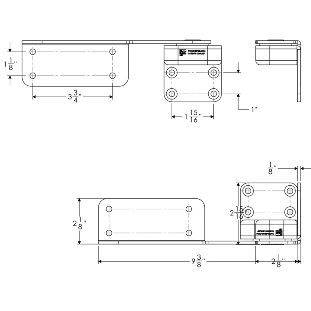 TACO Command Ratchet Hinges - 9-3/8" - Polished 316 Stainless Steel - Pair [H25-0016] - BuoyMart.com  Hinges TACO Marine