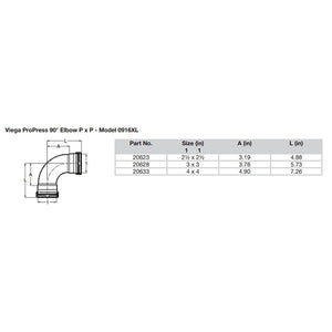 Viega ProPress 2-1/2" - 90 Copper Elbow - Double Press Connection - Smart Connect Technology [20623] - BuoyMart.com  Fittings Viega