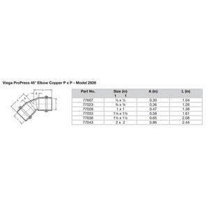 Viega ProPress 2" - 45 Copper Elbow - Double Press Connection - Smart Connect Technology [77043] - BuoyMart.com  Fittings Viega